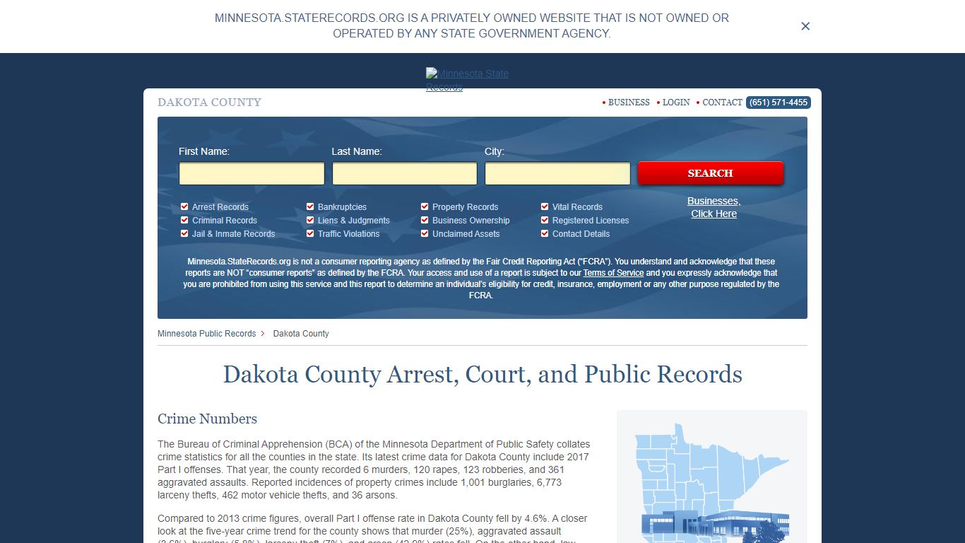 Dakota County Arrest, Court, and Public Records